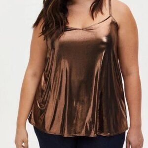 Torrid Bronze Liquid Shine Swing Cami NWT Size 5